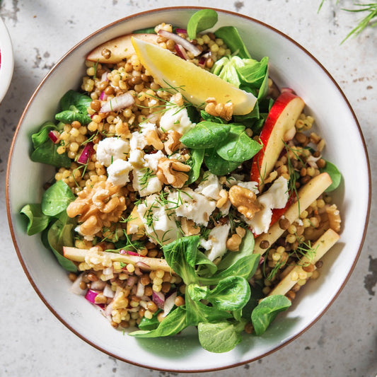 Parelcouscous met biet en appel